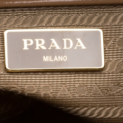 Pre Owned Prada Beige Saffiano Lux Leather Parabole Top Handle Bag
