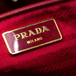 Pre Owned Prada Red Saffiano Lux Leather Large Gardener's Tote