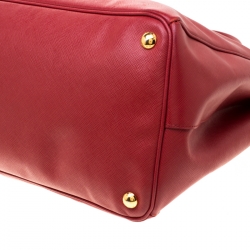 Pre Owned Prada Red Saffiano Lux Leather Large Gardener's Tote