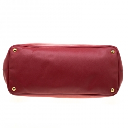 Pre Owned Prada Red Saffiano Lux Leather Large Gardener's Tote
