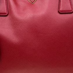 Pre Owned Prada Red Saffiano Lux Leather Large Gardener's Tote