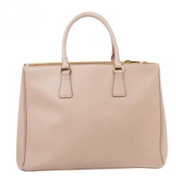 مملوكة مسبقًا Prada Pink Cammeo Saffiano Lux Double-Zip Tote Bag
