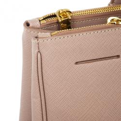 مملوكة مسبقًا Prada Pink Cammeo Saffiano Lux Double-Zip Tote Bag