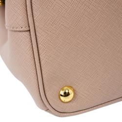 مملوكة مسبقًا Prada Pink Cammeo Saffiano Lux Double-Zip Tote Bag