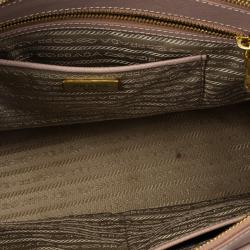 مملوكة مسبقًا Prada Pink Cammeo Saffiano Lux Double-Zip Tote Bag