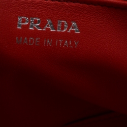 Pre Owned Prada Daino Leather Saint Lip Bauletto Bag