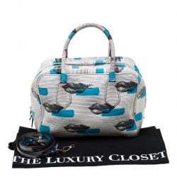 Pre Owned Prada Daino Leather Saint Lip Bauletto Bag