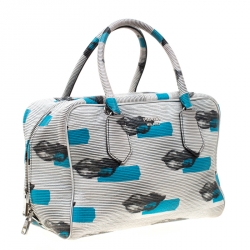 Pre Owned Prada Daino Leather Saint Lip Bauletto Bag