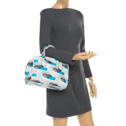 Pre Owned Prada Daino Leather Saint Lip Bauletto Bag