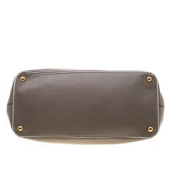 Pre Owned Prada Grey Saffiano Lux Leather Large Gardener's Tote