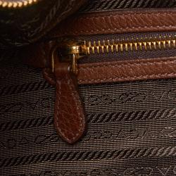 Pre Owned Prada Brown Vitello Daino Leather Hobo Bag