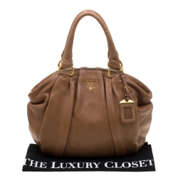 Pre Owned Prada Brown Leather Satchel