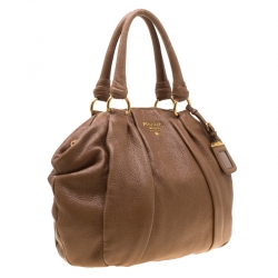 Pre Owned Prada Brown Leather Satchel