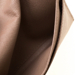 Pre Owned Prada Beige Leather Snap Wallet