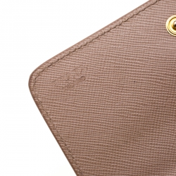 Pre Owned Prada Beige Leather Snap Wallet