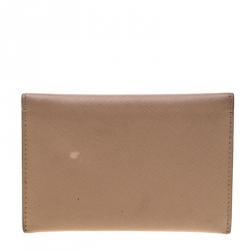 Pre Owned Prada Beige Leather Snap Wallet