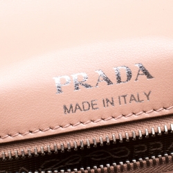 Pre Owned Prada Dark Beige Diagramme Leather Flap Crossbody Bag 