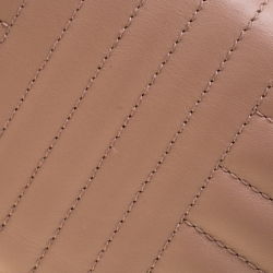 Pre Owned Prada Dark Beige Diagramme Leather Flap Crossbody Bag 