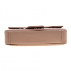 Pre Owned Prada Dark Beige Diagramme Leather Flap Crossbody Bag 