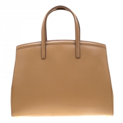 Pre Owned Prada Beige Saffiano Vernice Leather BN2535 Tote