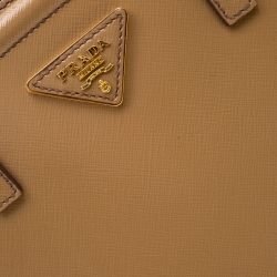Pre Owned Prada Beige Saffiano Vernice Leather BN2535 Tote