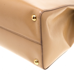 Pre Owned Prada Beige Saffiano Vernice Leather BN2535 Tote