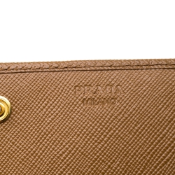 Pre Owned Prada Caramel Saffiano Leather Continental Wallet