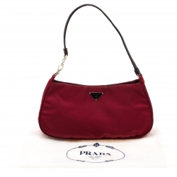 Pre Owned Prada Red Nylon Shoulder Bag