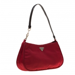 Pre Owned Prada Red Nylon Shoulder Bag