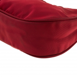 Pre Owned Prada Red Nylon Shoulder Bag