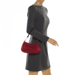 Pre Owned Prada Red Nylon Shoulder Bag