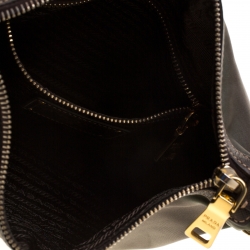 Pre Owned Prada Green/Brown Nylon and Leather Shoulder Bag