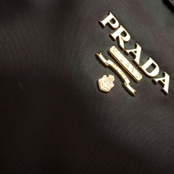 Pre Owned Prada Green/Brown Nylon and Leather Shoulder Bag