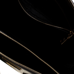 Pre Owned Prada Black Saffiano Lux Leather Large Double Zip Tote