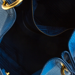 Pre Owned Prada Blue Leather Cervo Hobo