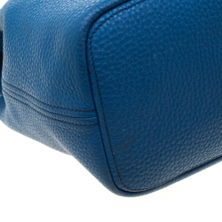 Pre Owned Prada Blue Leather Cervo Hobo