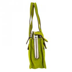 Pre Owned Prada Green Leather Limited Edition Tote