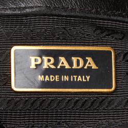 Pre Owned Prada Black Gathered Nylon Chain Tote Bag
