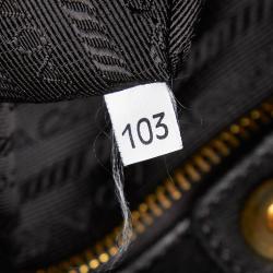 Pre Owned Prada Black Gathered Nylon Chain Tote Bag