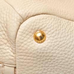 Pre Owned Prada Brown Vitello Daino Leather Tote Bag