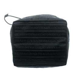 Pre Owned Prada Black Nylon Bucket Pouch