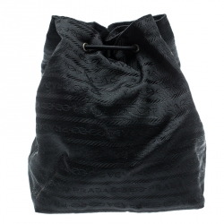 Pre Owned Prada Black Nylon Bucket Pouch