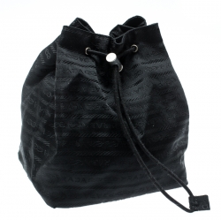 Pre Owned Prada Black Nylon Bucket Pouch