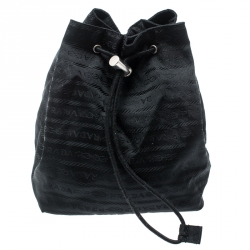 Pre Owned Prada Black Nylon Bucket Pouch