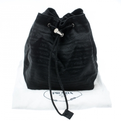 Pre Owned Prada Black Nylon Bucket Pouch