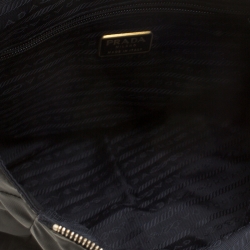 Pre Owned Prada Black Quilted Nylon Chain Tote