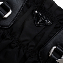 Pre Owned Prada Black Gaufre Nylon Tote