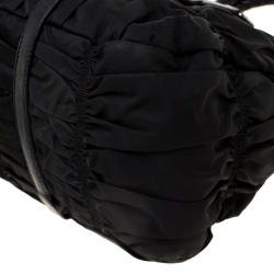 Pre Owned Prada Black Gaufre Nylon Tote