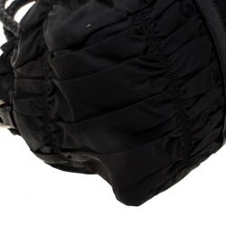 Pre Owned Prada Black Gaufre Nylon Tote