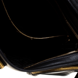 Pre Owned Prada Black Leather Buckle Flap Shoulder Bag